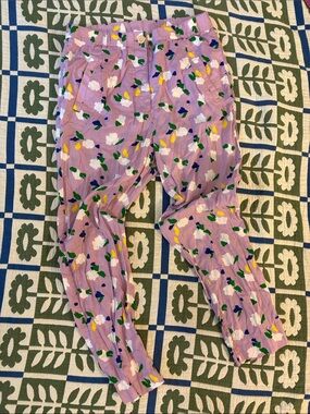 Clare V Lavender Floral Pants, 100% Cotton, M